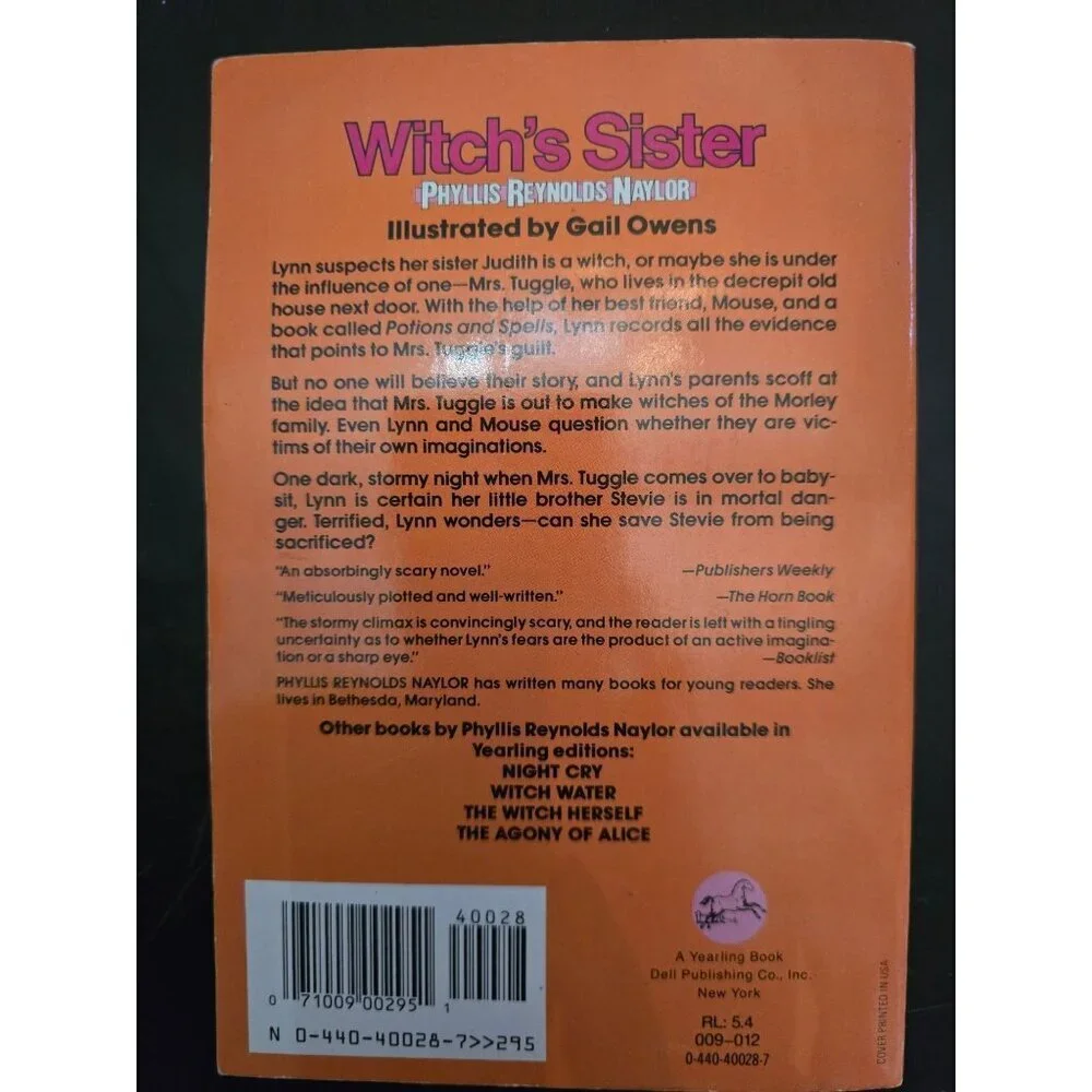 Witch's Sister by Phyllis Reynolds Naylor Vintage Horror Paperback